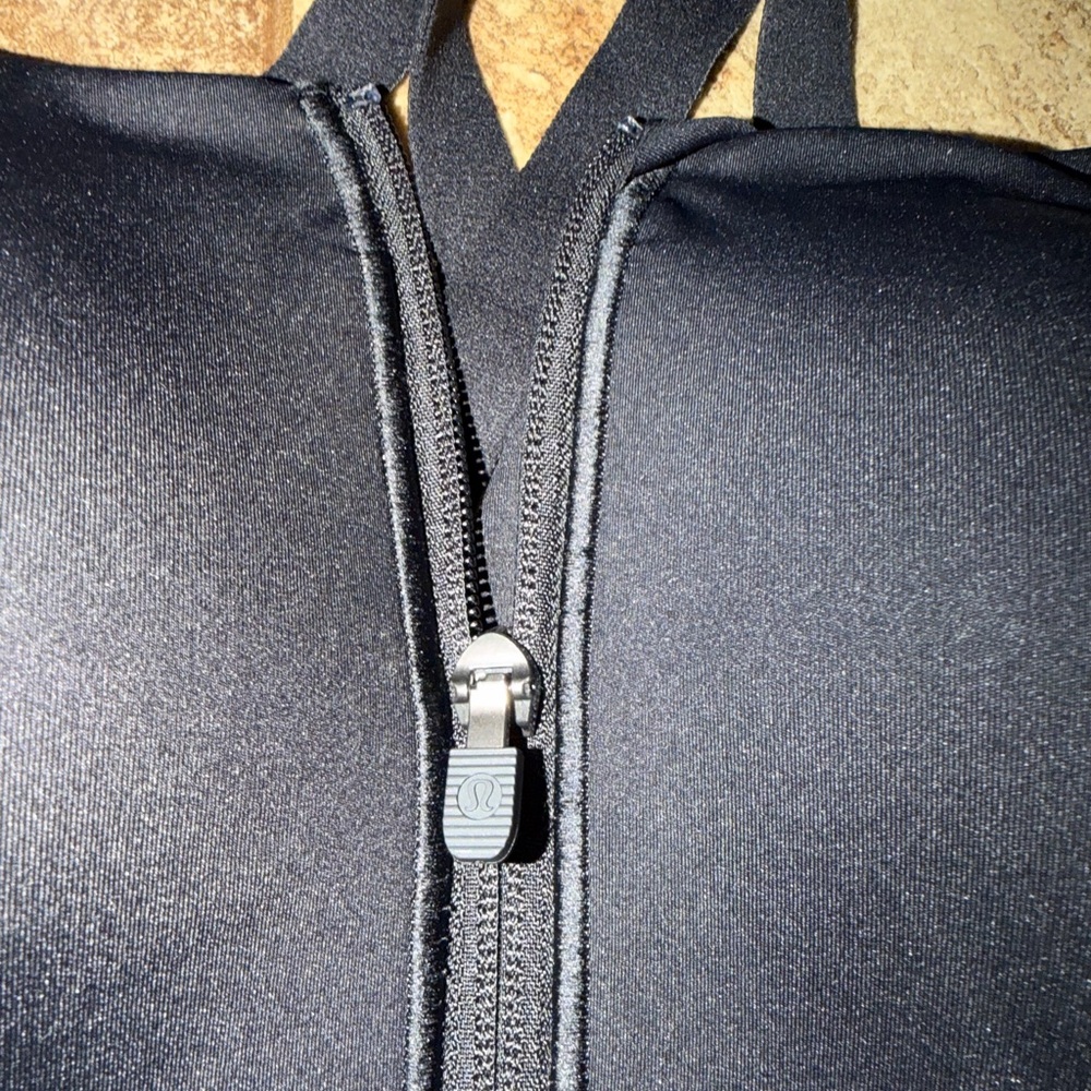 Lululemon Athletica Black Zip-Front Sports Bra - Picture 2 of 4